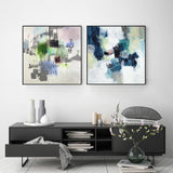 NNEDSZ Wall Art 70cmx70cm Blue Crushers 2 Sets Black Frame Canvas