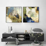 NNEDSZ Wall Art 70cmx70cm Abstract Blue 2 Sets Black Frame Canvas