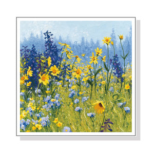 NNEDSZ Wall Art 50cmx50cm Joyful In July White Frame Canvas