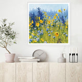 NNEDSZ Wall Art 70cmx70cm Joyful In July White Frame Canvas