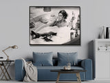 NNEDSZ Wall Art 40cmx60cm Brigitte Bardot In the bath poster, Black Frame Canvas