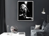 NNEDSZ Wall Art 70cmx100cm Young Stevie Nicks in Concert Poster, Black Frame Canvas