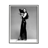 NNEDSZ Wall Art 70cmx100cm Cher Music Black and White, Black Frame Canvas