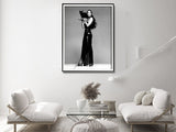 NNEDSZ Wall Art 80cmx120cm Cher Music Black and White, Black Frame Canvas
