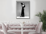 NNEDSZ Wall Art 90cmx135cm Cher Music Black and White, Black Frame Canvas