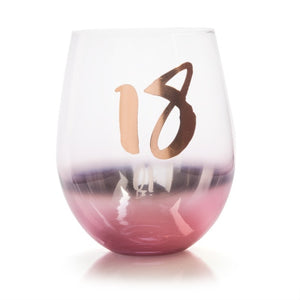NNEDSZ 18th Birthday Blush Stemless Glass