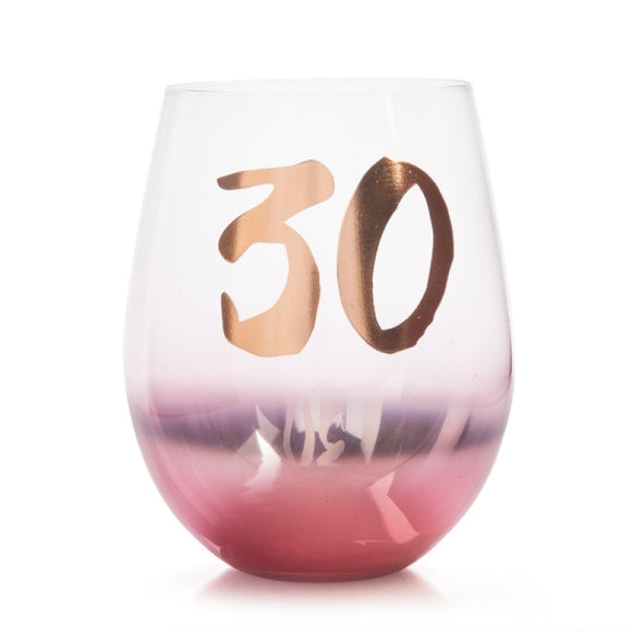 NNEDSZ 30th Birthday Blush Stemless Glass