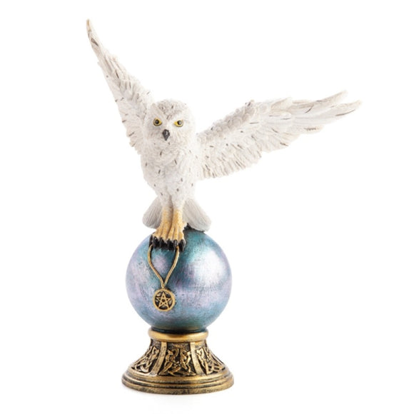 NNEDSZ Snowy Owl Crystal Ball Figurine