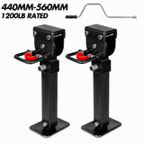 NNEDSZ Drop Down Legs 440MM- 560MM Trailer Steel Legs Caravan Corner 1200LBS Black