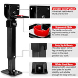 NNEDSZ 4x 440mm Drop Down Corner Legs W/Handle Steel Base Caravan Stabilizer Black