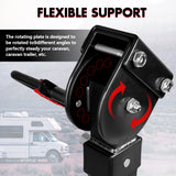 NNEDSZ 4x 440mm Drop Down Corner Legs W/Handle Steel Base Caravan Stabilizer Black