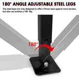 NNEDSZ 4x 440mm Drop Down Corner Legs W/Handle Steel Base Caravan Stabilizer Black
