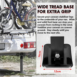 NNEDSZ 4x 440mm Drop Down Corner Legs W/Handle Steel Base Caravan Stabilizer Black