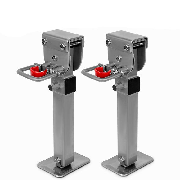 NNEDSZ Drop Down Corner Legs 440MM- 560MM Caravan Corner Stabilizer 1200LBS 2PCS Silver