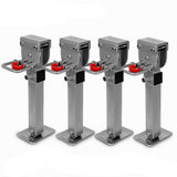 NNEDSZ 4x 440mm Drop Down Corner Legs Steadies Handle Steel Foot Caravan Trailer Silver
