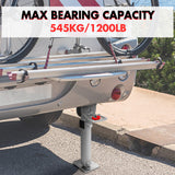 NNEDSZ 4x 440mm Drop Down Corner Legs Steadies Handle Steel Foot Caravan Trailer Silver