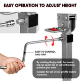NNEDSZ 4x 440mm Drop Down Corner Legs Steadies Handle Steel Foot Caravan Trailer Silver