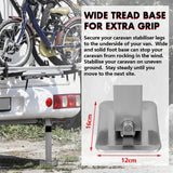 NNEDSZ 4x 440mm Drop Down Corner Legs Steadies Handle Steel Foot Caravan Trailer Silver