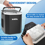 NNEDSZ Ice Maker Machine Commercial Portable  Ice Cube 2.2L Home Bar Benchtop Black