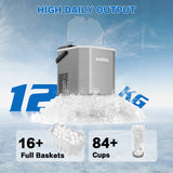 NNEDSZ Portable Ice Maker Machine Commercial Ice Cube 2.2L Home Bar Benchtop Sliver