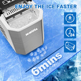 NNEDSZ Portable Ice Maker Machine Commercial Ice Cube 2.2L Home Bar Benchtop Sliver