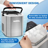 NNEDSZ Portable Ice Maker Machine Commercial Ice Cube 2.2L Home Bar Benchtop Sliver