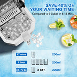NNEDSZ Portable Ice Maker Machine Commercial Ice Cube 2.2L Home Bar Benchtop Sliver