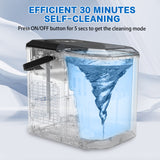 NNEDSZ Portable Ice Maker Machine Commercial Ice Cube 2.2L Home Bar Benchtop Sliver