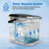 NNEDSZ Portable Ice Maker Machine Commercial Ice Cube 2.2L Home Bar Benchtop Sliver