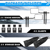 NNEDSZ Towing Mirrors Universal Multi Fit Clamp On 4X4 Caravan Trailer A Pair