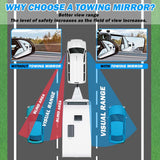 NNEDSZ 2x Towing Mirrors Pair Clip on Multi Fit Clamp On Towing Caravan 4X4 Trailer 4WD