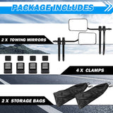 NNEDSZ 2x Towing Mirrors Pair Clip on Multi Fit Clamp On Towing Caravan 4X4 Trailer 4WD