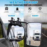 NNEDSZ 2x Towing Mirrors Pair Clip on Multi Fit Clamp On Towing Caravan 4X4 Trailer 4WD