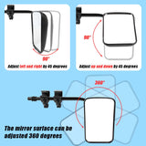 NNEDSZ 2x Towing Mirrors Pair Clip on Multi Fit Clamp On Towing Caravan 4X4 Trailer 4WD