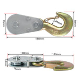 NNEDSZ4Ton Snatch Block Pulley Hook Wire Rope Hoist For 4WD ATV UTV Off Road