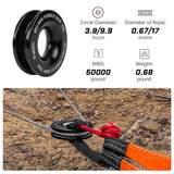 NNEDSZ Recovery Ring Soft Shackle Kit Snatch Block Pulley Rope Snatch Ring 4WD