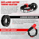 NNEDSZ Soft Shackle Synthetic Rope Recovery Snatch Ring /Recovery Hitch Receiver