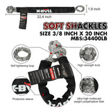 NNEDSZ 4WD Recovery Kit Kinetic Recovery Rope With 12000LBS Electric Winch 12V Winch 4WD 4X4 Offroad