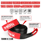 NNEDSZ Recovery Rope kit Snatch Strap Soft Shackles Hitch receiver Kinetic Tire Deflator