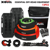 NNEDSZ 4WD Winch Recovery Kit 12Pcs Recovery Tracks Snatch Strap Soft Shackles Recovery Ring