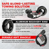 NNEDSZ 4WD Winch Recovery Kit 12Pcs Recovery Tracks Snatch Strap Soft Shackles Recovery Ring