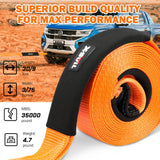 NNEDSZ 4WD Recovery Kit Snatch Strap Hitch Receiver Bow Shackles Lock Off Road
