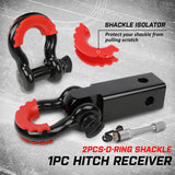 NNEDSZ 4WD Recovery Kit Snatch Strap Hitch Receiver Bow Shackles Lock Off Road