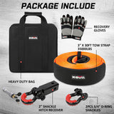 NNEDSZ 4WD Recovery Kit Snatch Strap Hitch Receiver Bow Shackles Lock Off Road