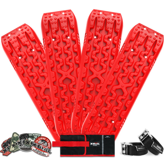 NNEDSZ 2 Pairs Recovery tracks Sand Mud Snow 4WD / 4x4 ATV Offroad Stronger Gen 3.0 - Red