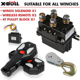 NNEDSZ Winch Solenoid Relay Wiring Controller 500A 12V and 150ft Wireless Remote 4T Block Pulley