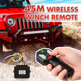NNEDSZ Winch Solenoid Relay Wiring Controller 500A 12V and 150ft Wireless Remote 4T Block Pulley