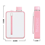 NNEDSZ A5 Flat Water Bottle Portable Travel Mug BPA Free Water Bottle (Black)
