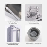 NNEDSZ A5 Flat Water Bottle Portable Travel Mug BPA Free Water Bottle (Grey)