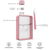 NNEDSZ A5 Flat Water Bottle Portable Travel Mug BPA Free Water Bottle (Grey)